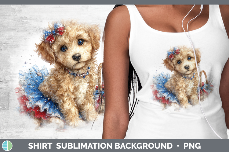 Dogs 05 Patriotic Labradoodle Shirt Sublimation Background D