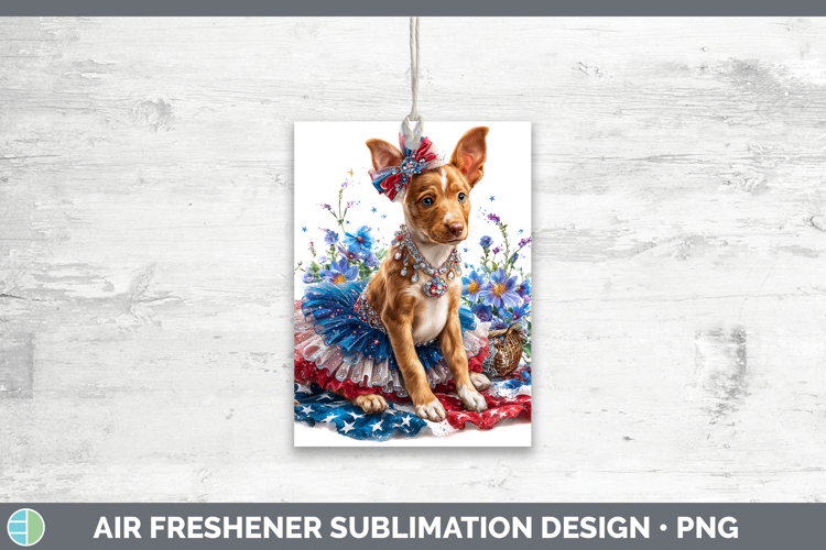 Dogs 05 Patriotic Podenco Canario Air Freshener Sublimation