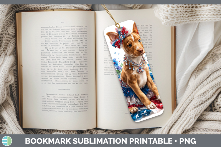 Dogs 05 Patriotic Podenco Canario Bookmark Sublimation Print