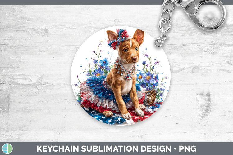 GorgeousDogs 05 Patriotic Keychain design.