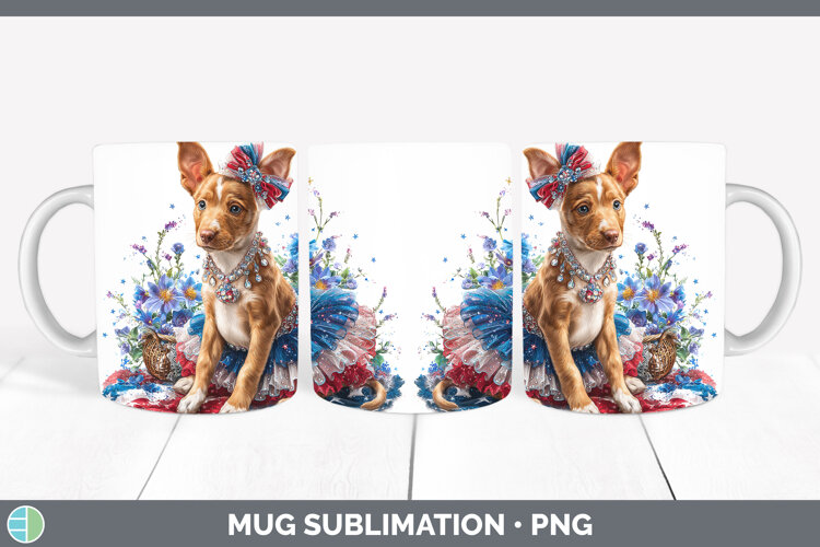 GorgeousDogs 05 Patriotic Mug Wrap design.