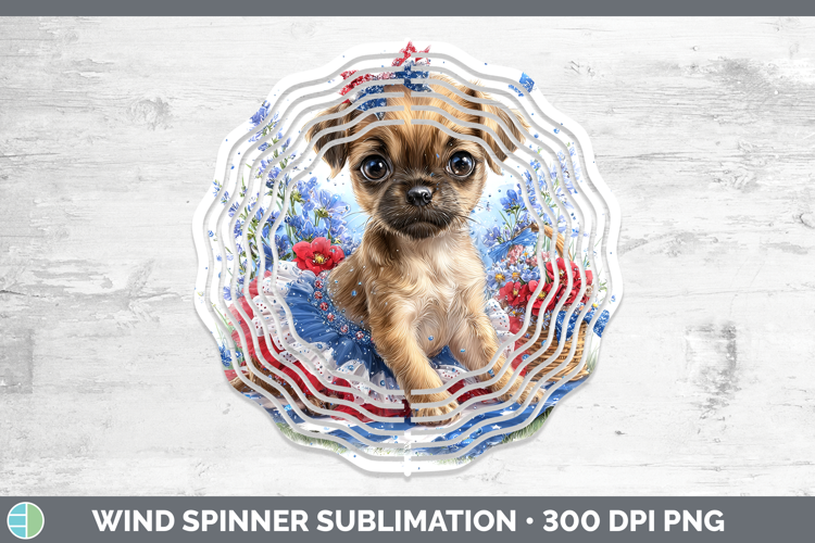 Dogs 05 Patriotic Puggle Wind Spinner Sublimation Spinner De