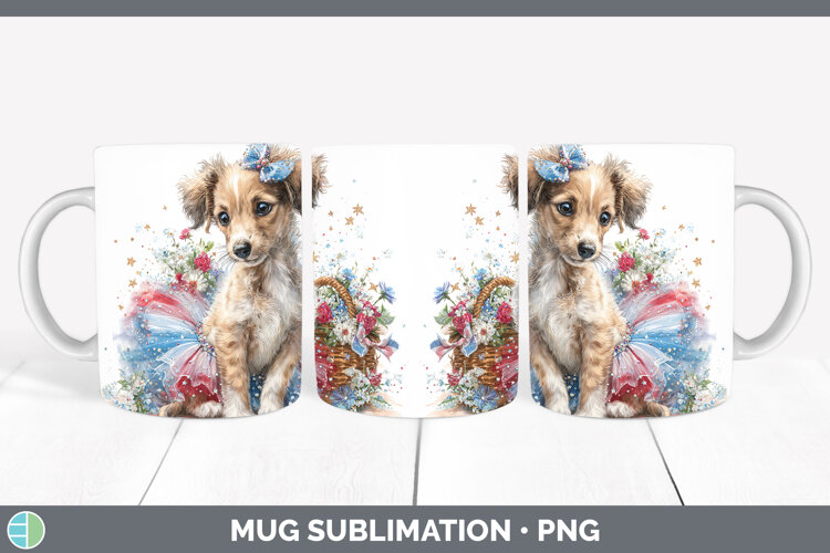 GorgeousDogs 05 Patriotic Mug Wrap design.