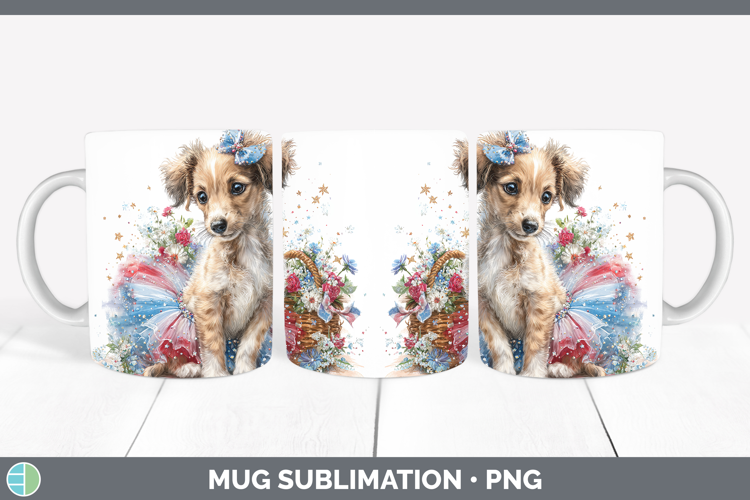 Dogs 05 Patriotic Saluki Mug Wrap Sublimation Coffee Cup Des