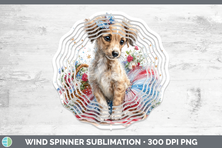 Dogs 05 Patriotic Saluki Wind Spinner Sublimation Spinner De