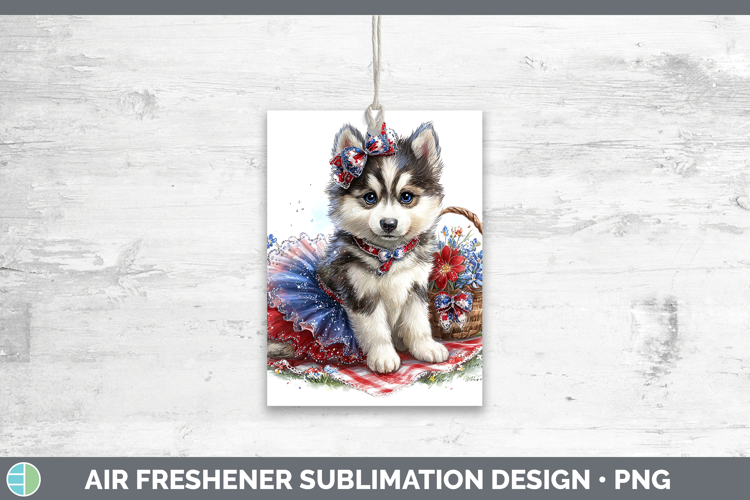 Dogs 05 Patriotic Siberian Husky Air Freshener Sublimation C