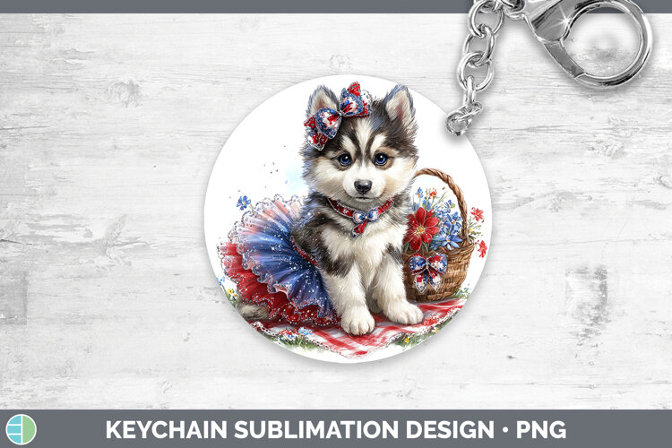 GorgeousDogs 05 Patriotic Keychain design.