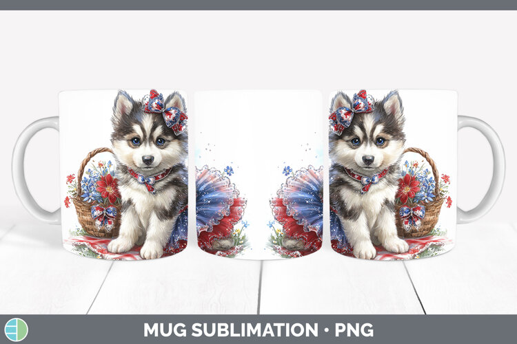 GorgeousDogs 05 Patriotic Mug Wrap design.