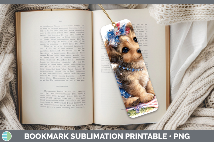 Dogs 05 Patriotic Warren Hound Bookmark Sublimation Printabl