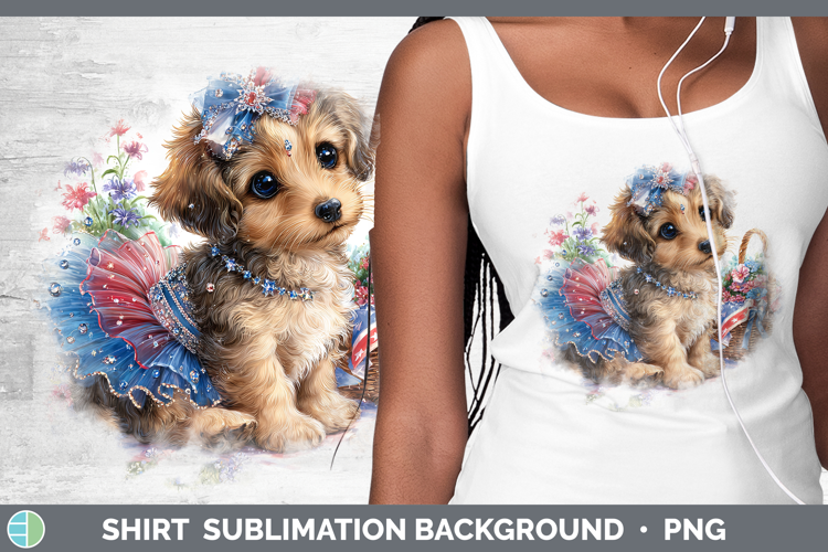 Dogs 05 Patriotic Warren Hound Shirt Sublimation Background