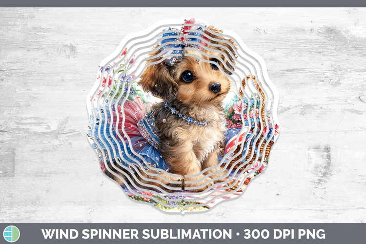 Dogs 05 Patriotic Warren Hound Wind Spinner Sublimation Spin