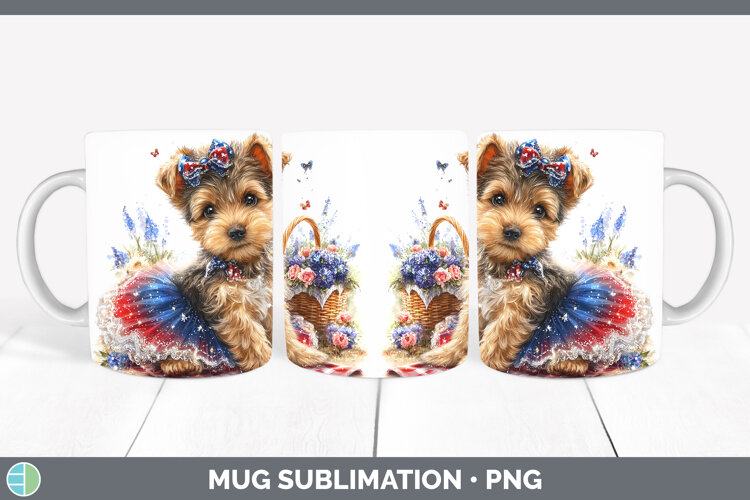GorgeousDogs 05 Patriotic Mug Wrap design.
