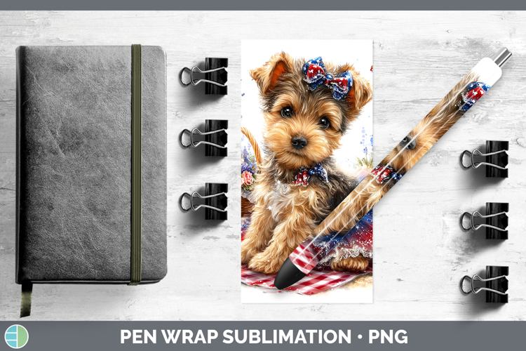 Dogs 05 Patriotic Welsh Terrier Pen Wrap Sublimation Pen Des