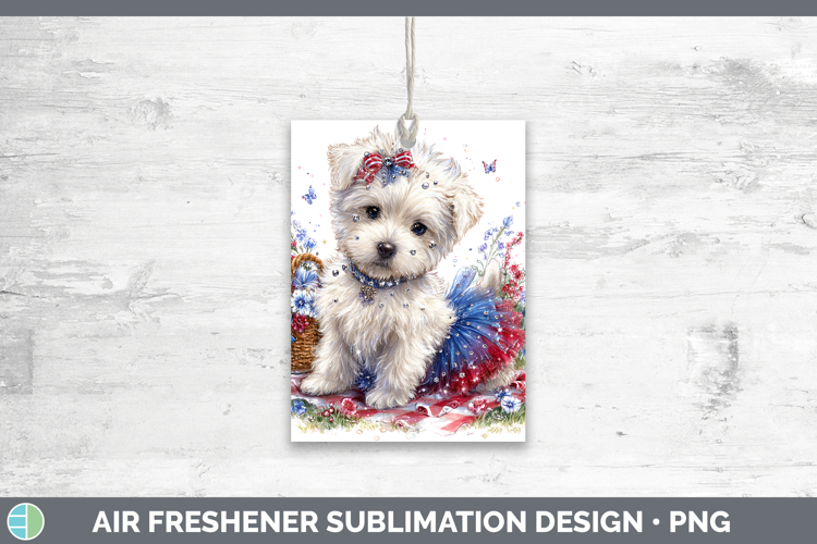 Dogs 05 Patriotic White Highland Terrier Air Freshener Subli
