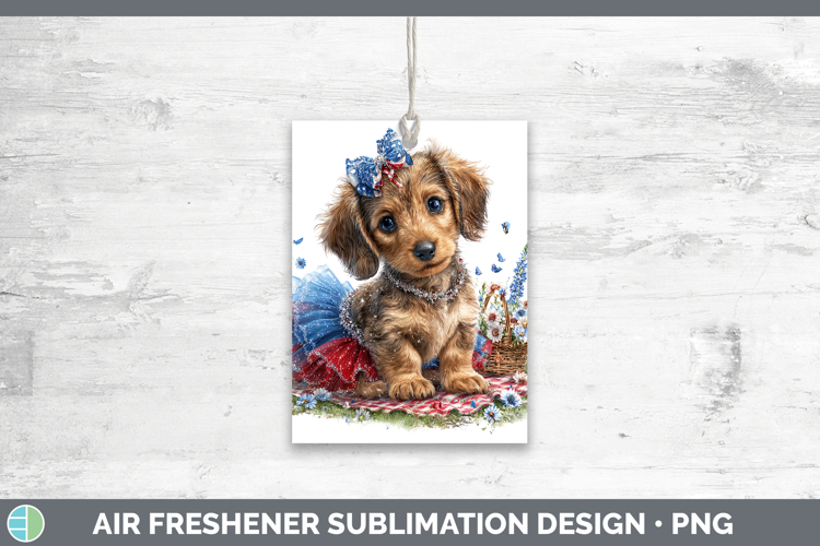 Dogs 05 Patriotic Wire Haired Dachshund Air Freshener Sublim