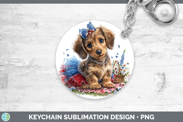 GorgeousDogs 05 Patriotic Keychain design.