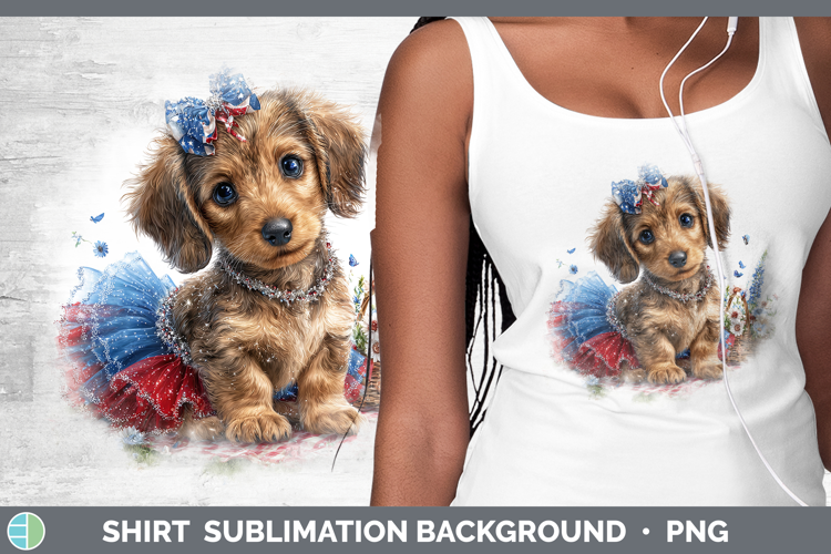 Dogs 05 Patriotic Wire Haired Dachshund Shirt Sublimation Ba