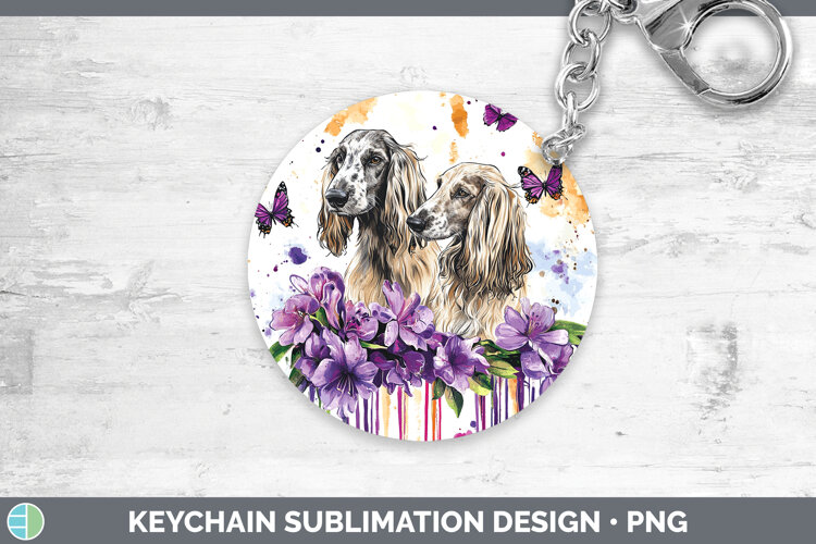GorgeousDogs 05 Purple Drips Keychain design.
