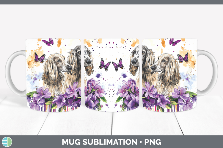 Dogs 05 Purple Drips Afghan Hound Mug Wrap Sublimation Coffe