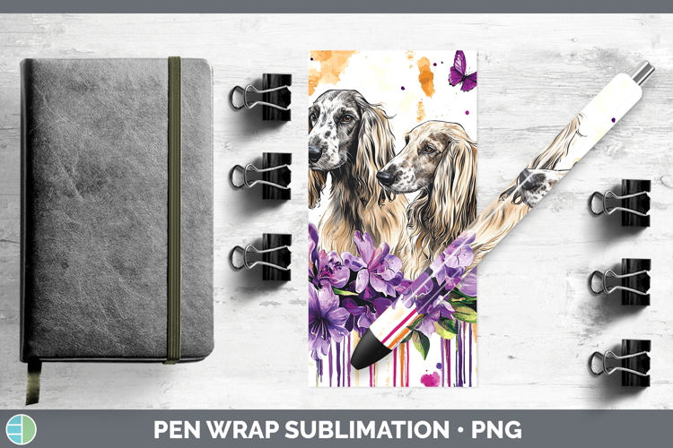 Dogs 05 Purple Drips Afghan Hound Pen Wrap Sublimation Pen D