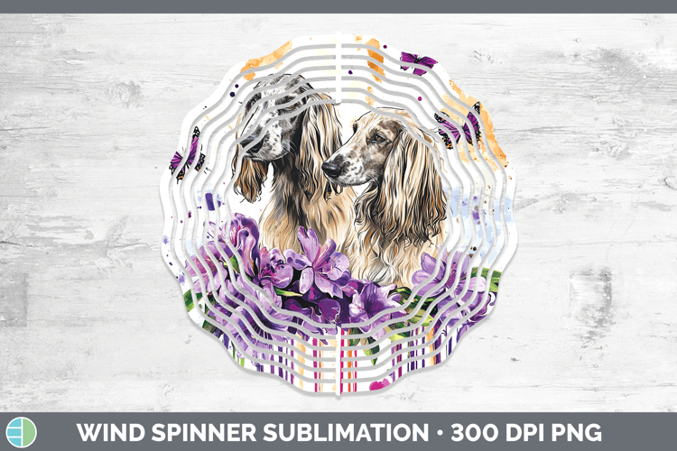 Dogs 05 Purple Drips Afghan Hound Wind Spinner Sublimation S