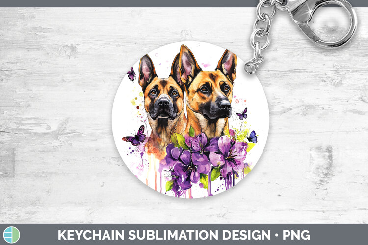 GorgeousDogs 05 Purple Drips Keychain design.