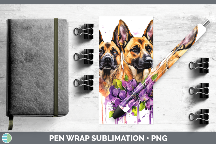 Dogs 05 Purple Drips Belgian Malinois Pen Wrap Sublimation P