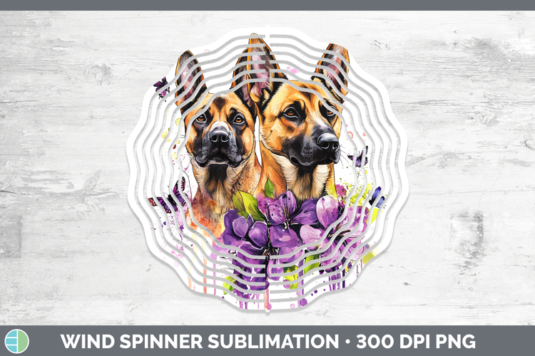 Dogs 05 Purple Drips Belgian Malinois Wind Spinner Sublimati