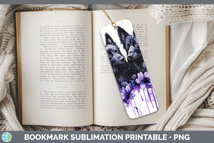 GorgeousDogs 05 Purple Drips Bookmark design.