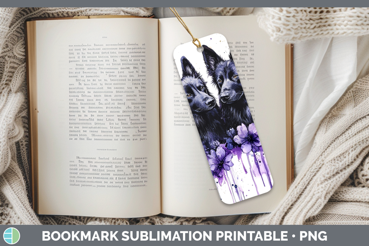 Dogs 05 Purple Drips Belgian Sheepdog Bookmark Sublimation P