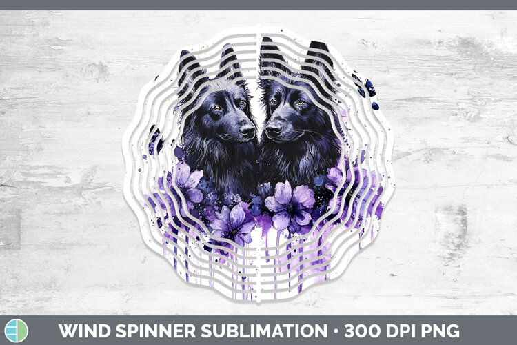 GorgeousDogs 05 Purple Drips Wind Spinner design.
