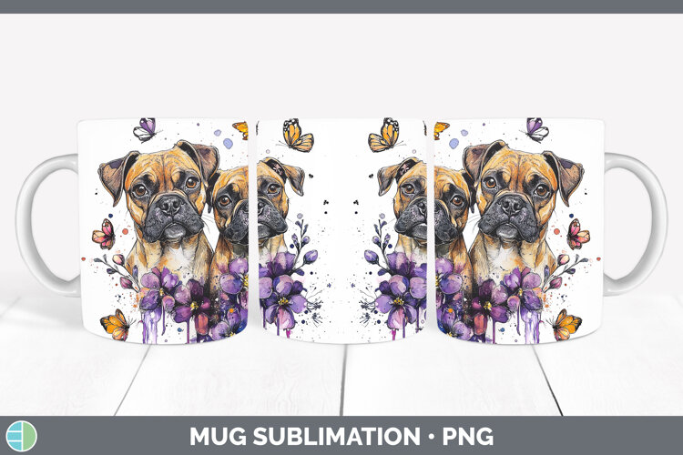 GorgeousDogs 05 Purple Drips Mug Wrap design.