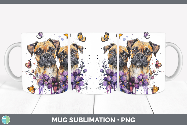 Dogs 05 Purple Drips Black Mouth Cur Mug Wrap Sublimation Co
