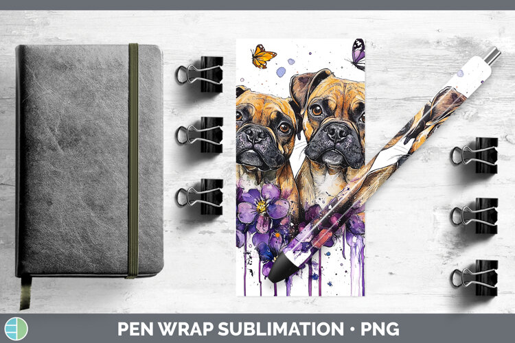GorgeousDogs 05 Purple Drips Pen Wrap design.