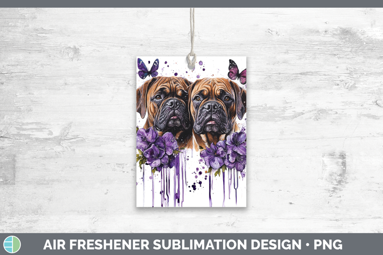 Dogs 05 Purple Drips Bordeaux Mastiff Air Freshener Sublimat