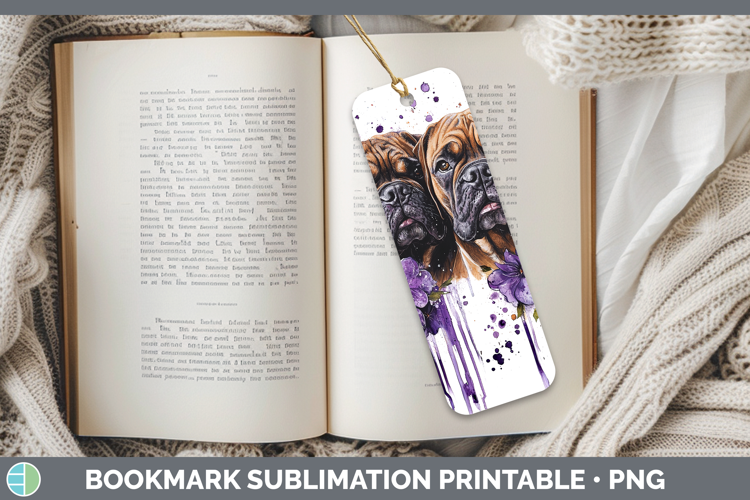 Dogs 05 Purple Drips Bordeaux Mastiff Bookmark Sublimation P