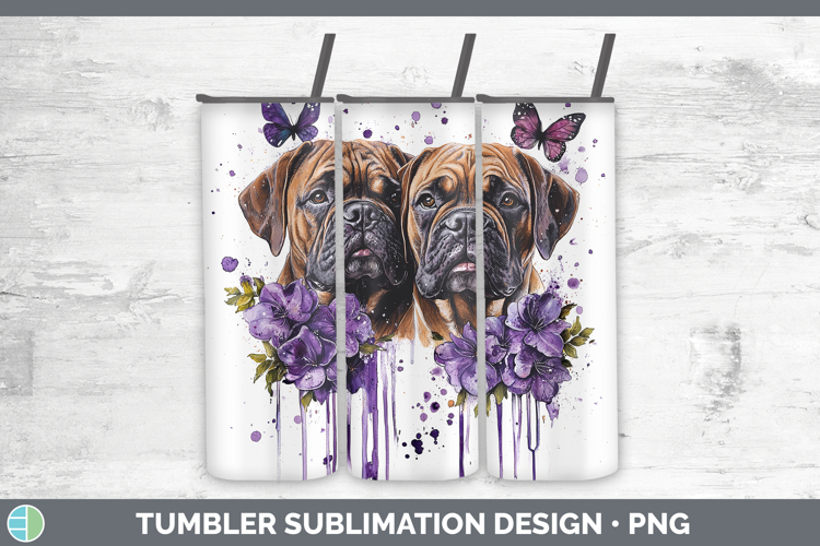 Dogs 05 Purple Drips Bordeaux Mastiff Tumbler Sublimation 20