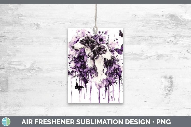 Dogs 05 Purple Drips Borzoi Air Freshener Sublimation Car Fr