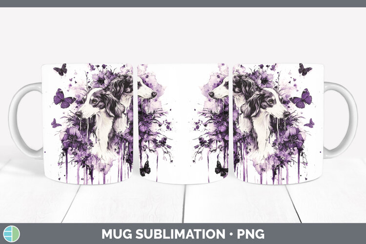 GorgeousDogs 05 Purple Drips Mug Wrap design.