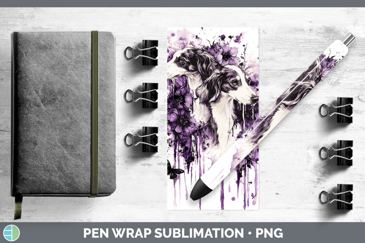 GorgeousDogs 05 Purple Drips Pen Wrap design.