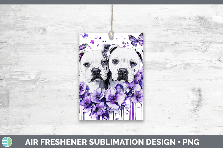 Dogs 05 Purple Drips Dogo Argentino Air Freshener Sublimatio