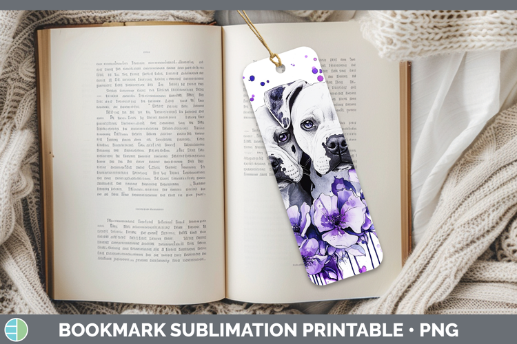 Dogs 05 Purple Drips Dogo Argentino Bookmark Sublimation Pri