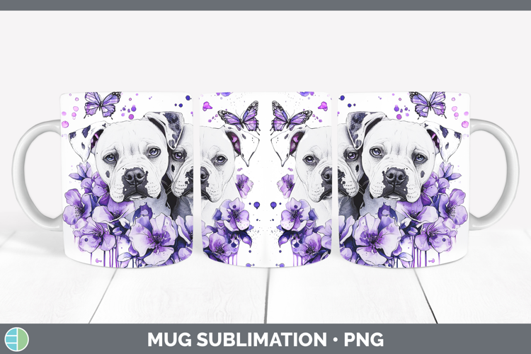 Dogs 05 Purple Drips Dogo Argentino Mug Wrap Sublimation Cof