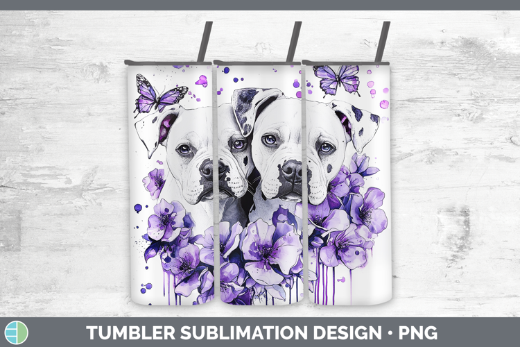 Dogs 05 Purple Drips Dogo Argentino Tumbler Sublimation 20 o