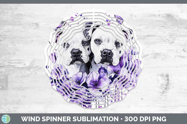 Dogs 05 Purple Drips Dogo Argentino Wind Spinner Sublimation