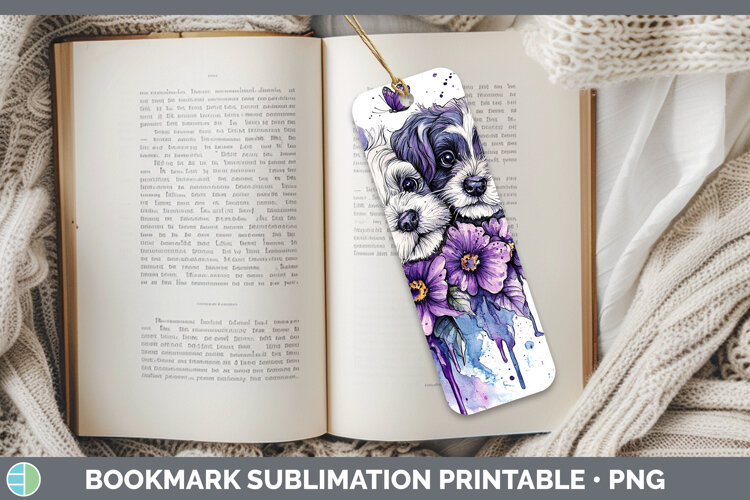 GorgeousDogs 05 Purple Drips Bookmark design.