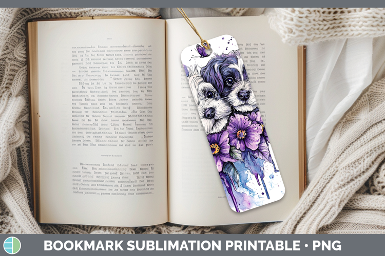 Dogs 05 Purple Drips Double Doodle Bookmark Sublimation Prin