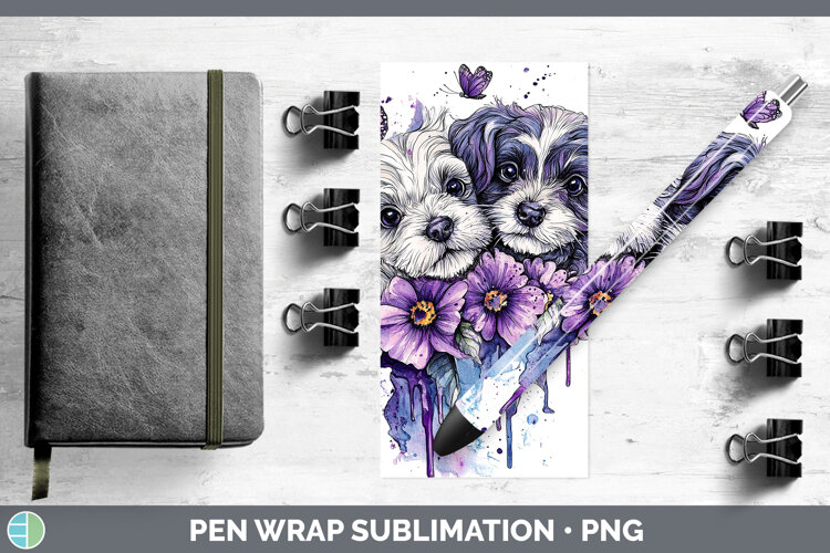 GorgeousDogs 05 Purple Drips Pen Wrap design.
