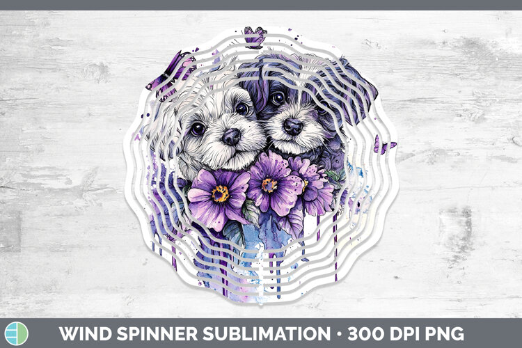 GorgeousDogs 05 Purple Drips Wind Spinner design.
