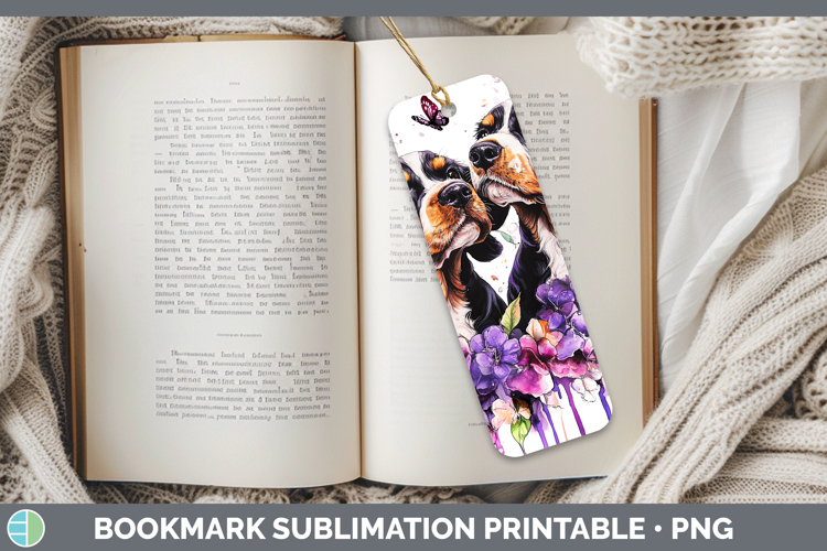Dogs 05 Purple Drips English Cocker Spaniel Bookmark Sublima